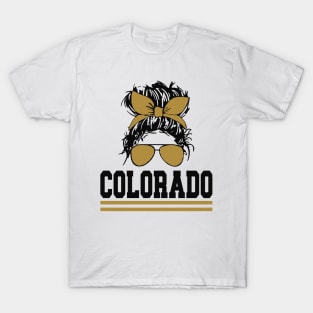 Colorado - Messy Hair Bun & Sunglasses T-Shirt